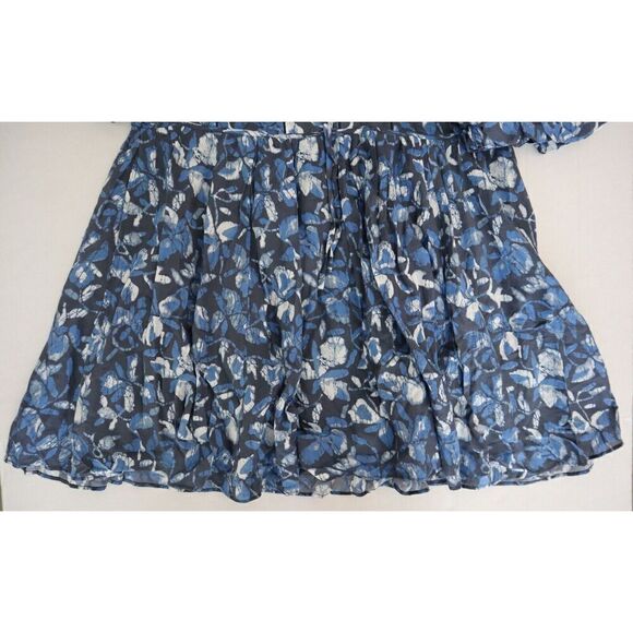 Joie D0066XA9370 Women's Sz 3X Blue Floral Lucia Mini Cotton Dress - Picture 9 of 13